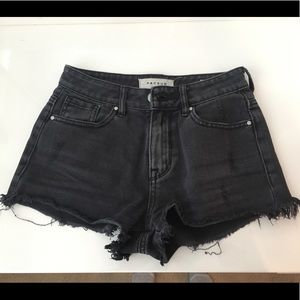 black distressed shorts